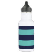 Bouteille D'eau Rayures modernes de rugby de bleu marine et de (Droite)