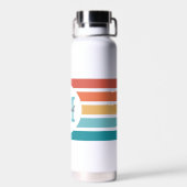 Bouteille D'eau Rayures rétrogrades monogrammes personnalisées (Arrière)