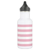 Bouteille D'eau Rayures roses, rayures blanches, motif rayé (Droite)