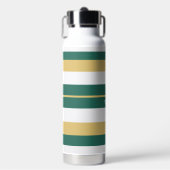 Bouteille D'eau Rayures rythmiques vert or blanc (Salle de sport)
