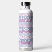 Bouteille D'eau Rayures violettes avec fleurs (Droite)