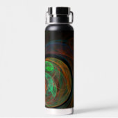 Bouteille D'eau Reborn Green Art Abstrait (Arrière)