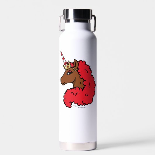 Bouteille D'eau Red Afro Unicorn (Avant)