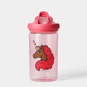 Bouteille D'eau Red Afro Unicorn