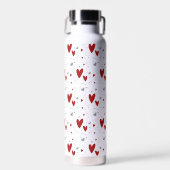 Bouteille D'eau Red and Black Hand Drawn Doodle Hearts (Avant)