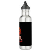 Bouteille D'eau Red And Black Mandelbrot Sphere On Silver Pedestal (Droite)