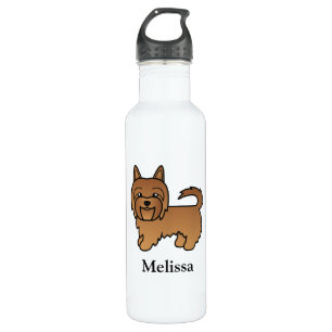Bouteille D'eau Red Australian Terrier Cartoon Dog & Name