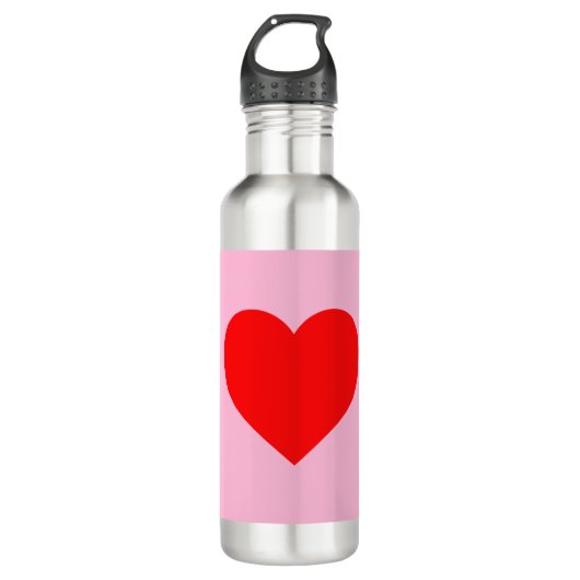 Bouteille D'eau Red Heart Beat Pastel Rose (Devant)