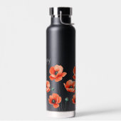 Bouteille D'eau Red Poppies Nom Floral Thermal (Gauche)