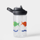 Bouteille D'eau Red Yellow Blue Green Fishies Water Bottle (Arrière Complet)