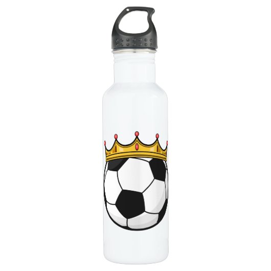 Bouteille D'eau Reine de la couronne de football (Devant)