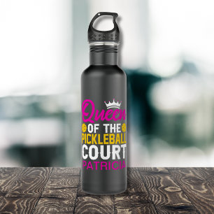 Bouteille D'eau Reine du terrain de Pickleball Nom personnalisé