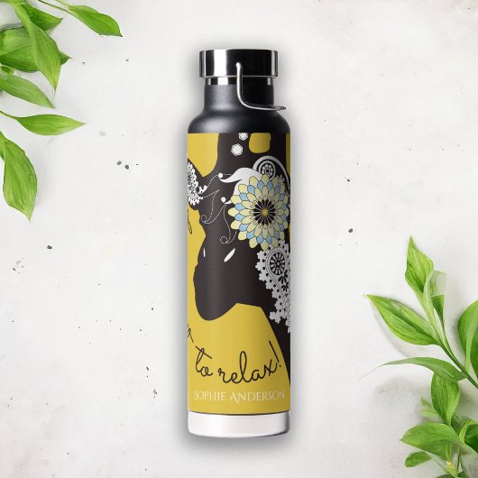 Bouteille D'eau Relax - Girafe drôle funky jaune