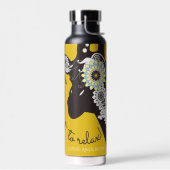 Bouteille D'eau Relax - Girafe drôle funky jaune (Gauche)