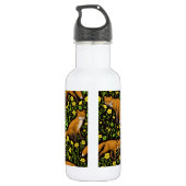 Bouteille D'eau Renards et papillons sur le noir (Dos)