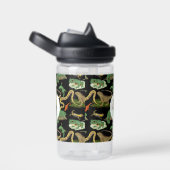 Bouteille D'eau Reptile, lézards et amphibiens École de monogramme (Arrière Complet)