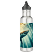 Bouteille D'eau Requin dans la mer bleue profonde & soleil (Droite)