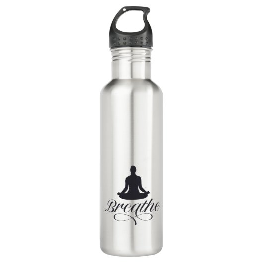 Bouteille D'eau Respire le Yoga Pose Silhouette (Devant)