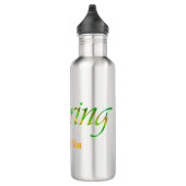 Bouteille D'eau Ressort Abstrait couleur orange vert personnalisé (Droite)