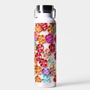 Bouteille D'eau Ressort tissu cousu artisanal Fleurs Multicolor