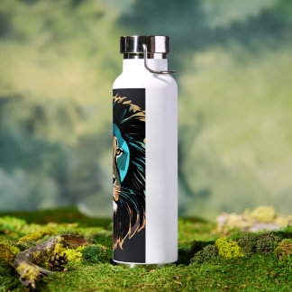 Bouteille D'eau Restez hydraté en style : Lion géométrique Imprimé
