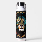 Bouteille D'eau Restez hydraté en style : Lion géométrique Imprimé (Avant)