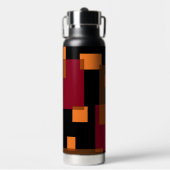 Bouteille D'eau Résumé géométrique Rouge Orange Brown Noir (Salle de sport)