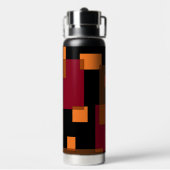 Bouteille D'eau Résumé géométrique Rouge Orange Brown Noir (Arrière)