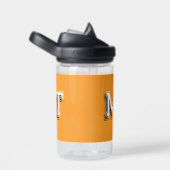 Bouteille D'eau Retour à l'école Monogramme Initial Orange (Arrière Complet)