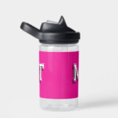 Bouteille D'eau Retour à l'école Monogramme Initiale Féminin Rose (Arrière Complet)