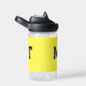 Bouteille D'eau Retour à l'école Monogramme Initiale Jaune (Arrière Complet)