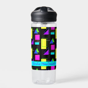 BOUTEILLE D'EAU RETRO 80S NEON FLUORESCENT COLORÉ FORME DE COULEUR