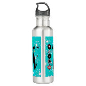 Bouteille D'eau Retro Atomique Moyen Siècle Moderne MCM Cool Chat (Dos)