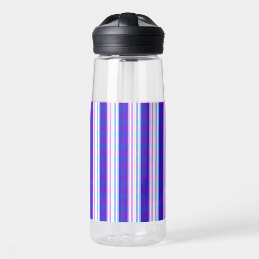 Bouteille D'eau rétro électrique rayé bleu & violet (Avant)