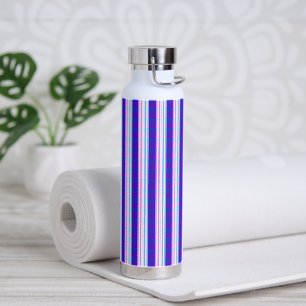 Bouteille D'eau rétro électrique rayé bleu & violet