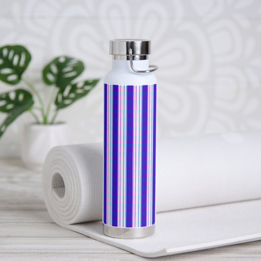 Bouteille D'eau rétro électrique rayé bleu & violet (Yoga)