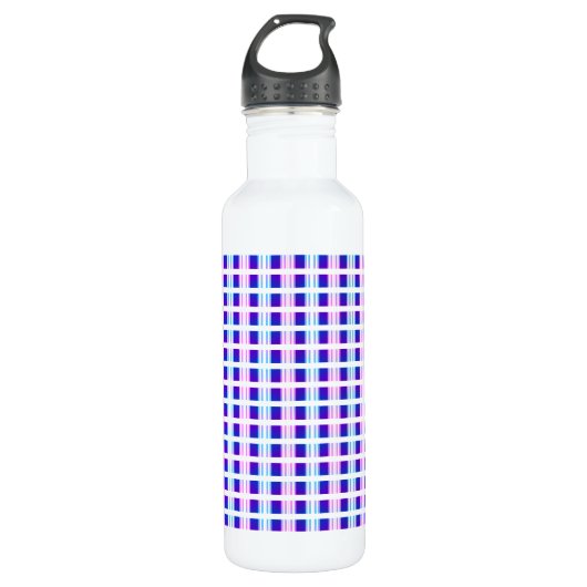 Bouteille D'eau rétro électrique rayé bleu & violet (Devant)