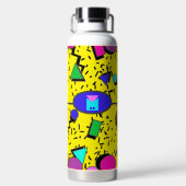 Bouteille D'eau Retro Jaune 80s Memphis Abstrait (Plage)