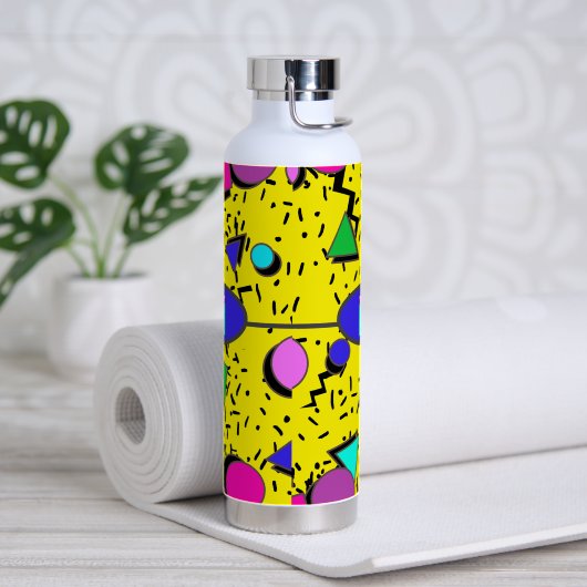 Bouteille D'eau Retro Jaune 80s Memphis Abstrait (Yoga)