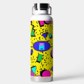 Bouteille D'eau Retro Jaune 80s Memphis Abstrait (Plage)
