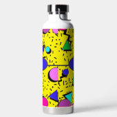 Bouteille D'eau Retro Jaune 80s Memphis Abstrait (Droite)