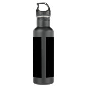 Bouteille D'eau Retro Moderne Nom/s Monogramme modifiable Noir et  (Dos)