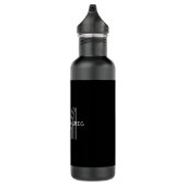 Bouteille D'eau Retro Moderne Nom/s Monogramme modifiable Noir et  (Droite)