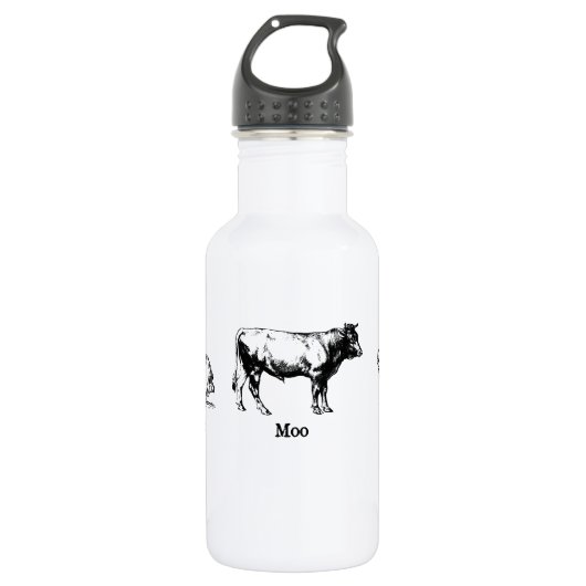 Bouteille D'eau Retro Oink Moo Cluck Pig Cow poulet (Devant)