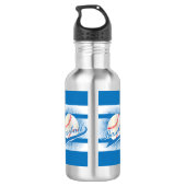 Bouteille D'eau Rétro style bleu de base-ball (Dos)
