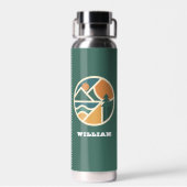 Bouteille D'eau Retro vert orange Mountain Adventure Camping (Arrière)
