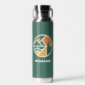 Bouteille D'eau Retro vert orange Mountain Adventure Camping (Avant)