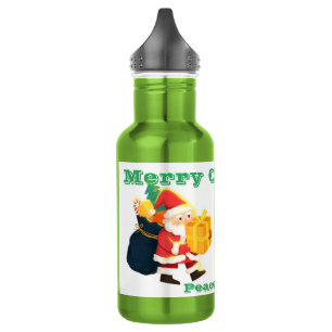 Bouteille d'eau réutilisable de Noël imprimée 24oz