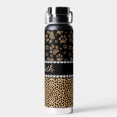 Bouteille D'eau Rhinestone des Empreintes de pattes léopard (Arrière)