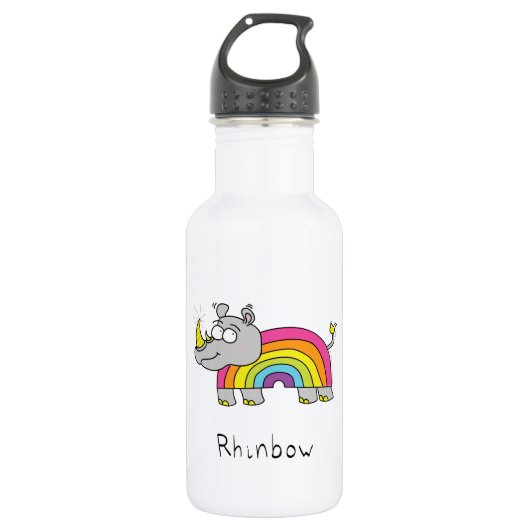 Bouteille D'eau Rhino Rainbow Cute Kids (Devant)